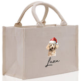 Poodle Dog Name Custom Cotton Canvas Tote Bag Custom Pet Lover Gift Pet Portrait Bag Personalized Pet Owner Gift Tote Bag - Aaria Tees Aaria Tees