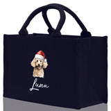 Poodle Dog Name Custom Cotton Canvas Tote Bag Custom Pet Lover Gift Pet Portrait Bag Personalized Pet Owner Gift Tote Bag - Aaria Tees Aaria Tees