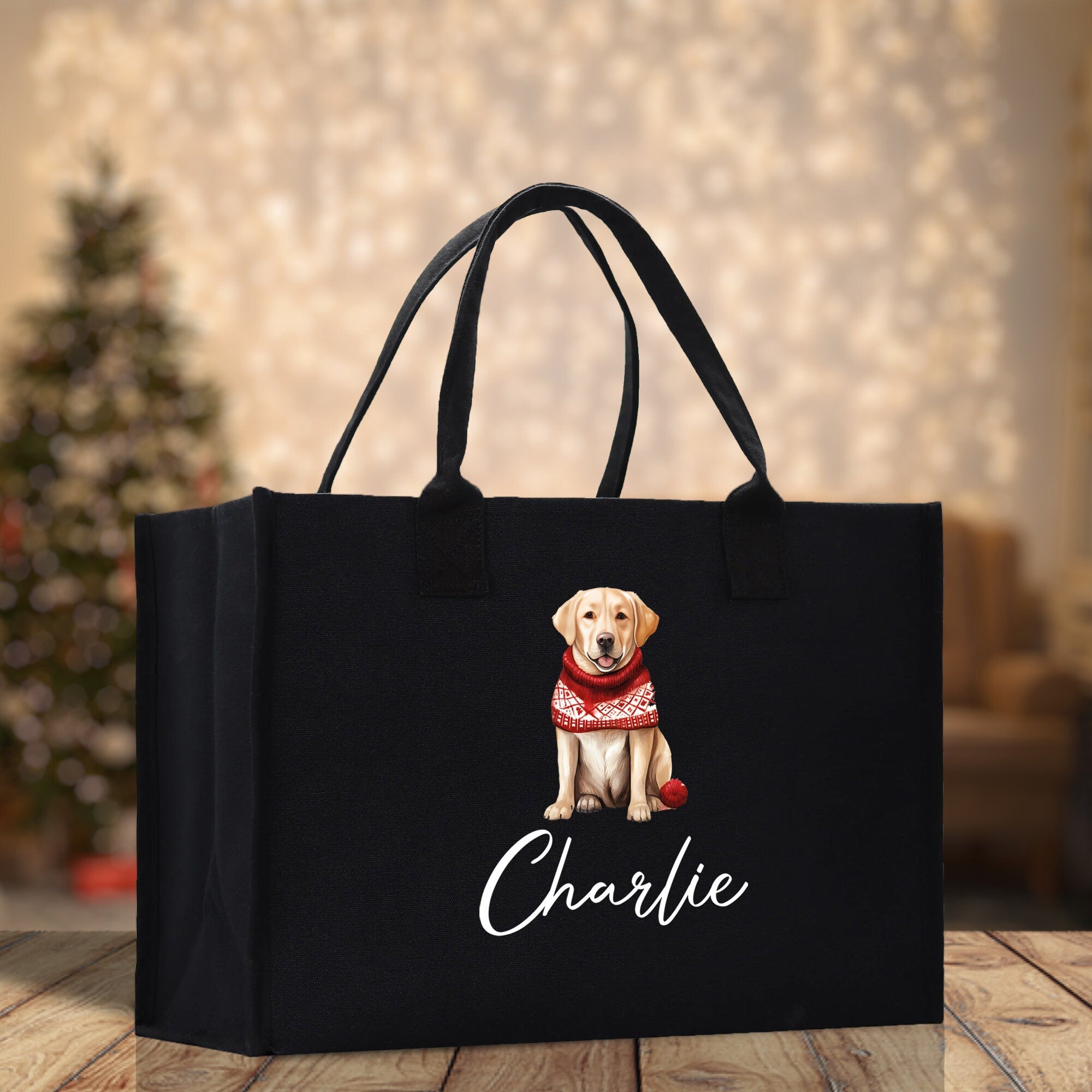 Golden Retriever Custom Dog Name Cotton Canvas Tote Bag Custom Pet Lover Gift Pet Portrait Bag Personalized Pet Owner Gift Tote Bag - Aaria Tees Aaria Tees