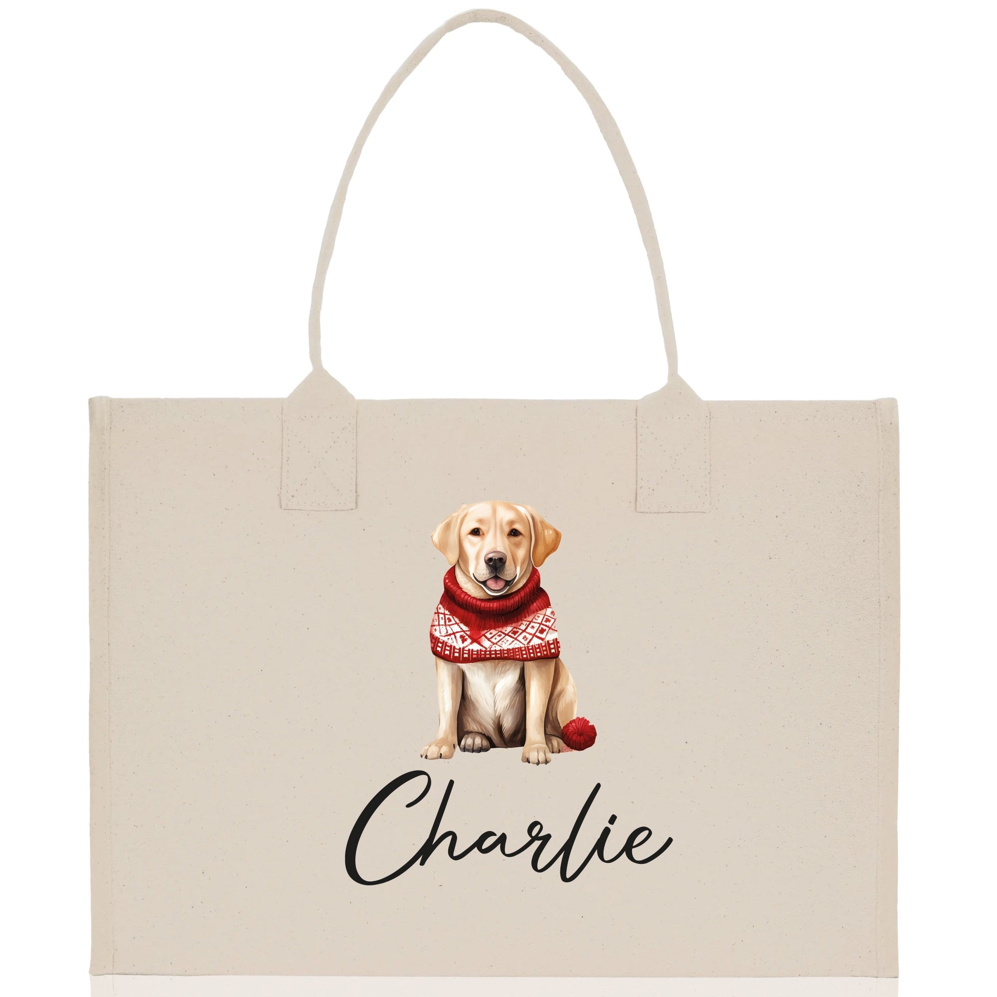 Golden Retriever Custom Dog Name Cotton Canvas Tote Bag Custom Pet Lover Gift Pet Portrait Bag Personalized Pet Owner Gift Tote Bag - Aaria Tees Aaria Tees