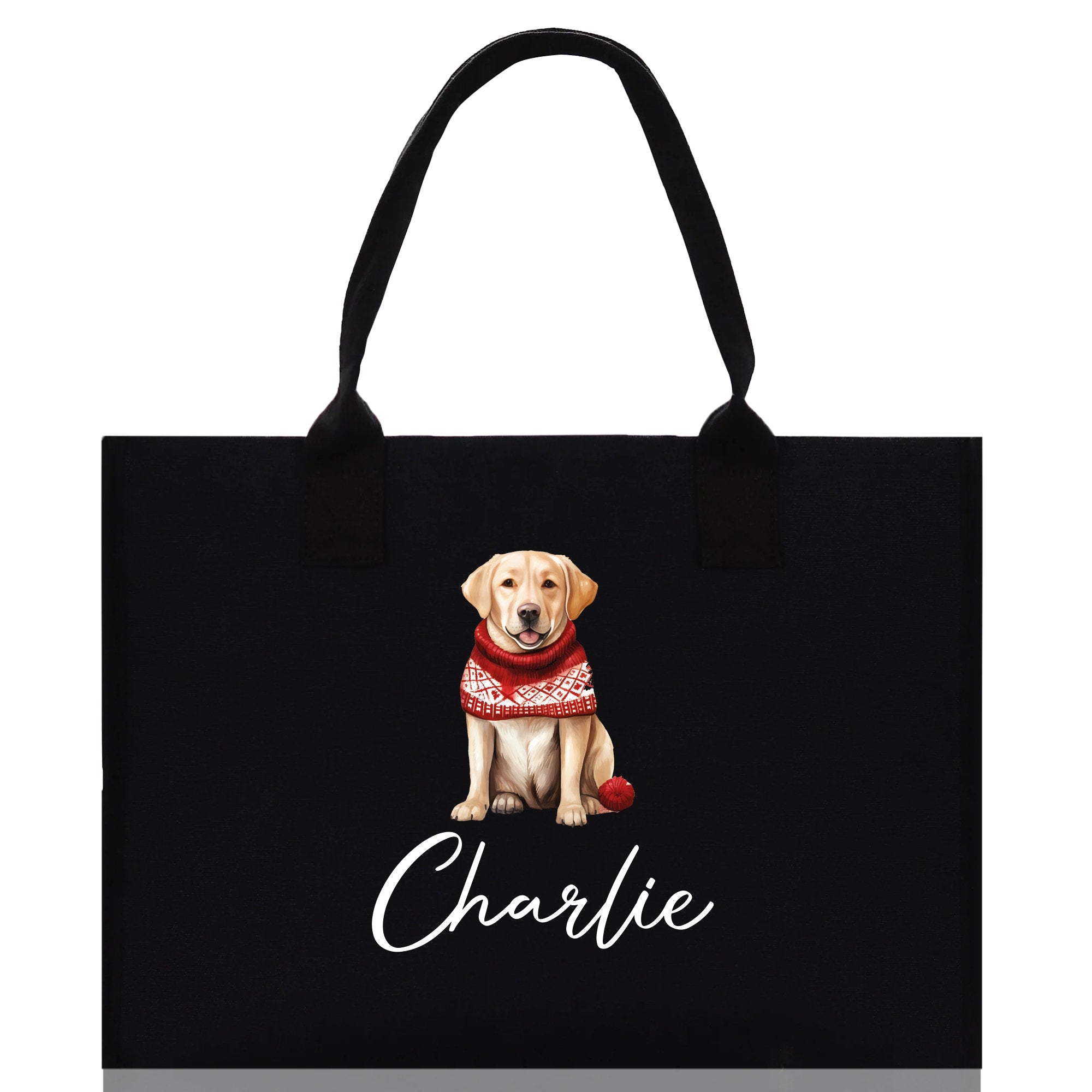 Golden Retriever Custom Dog Name Cotton Canvas Tote Bag Custom Pet Lover Gift Pet Portrait Bag Personalized Pet Owner Gift Tote Bag - Aaria Tees Aaria Tees
