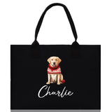 Golden Retriever Custom Dog Name Cotton Canvas Tote Bag Custom Pet Lover Gift Pet Portrait Bag Personalized Pet Owner Gift Tote Bag - Aaria Tees Aaria Tees