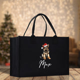 German Shepherd Custom Dog Name Cotton Canvas Tote Bag Custom Pet Lover Gift Pet Portrait Bag Personalized Pet Owner Gift Tote Bag - Aaria Tees Aaria Tees