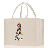 German Shepherd Custom Dog Name Cotton Canvas Tote Bag Custom Pet Lover Gift Pet Portrait Bag Personalized Pet Owner Gift Tote Bag - Aaria Tees Aaria Tees