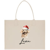 Poodle Dog Name Custom Cotton Canvas Tote Bag Custom Pet Lover Gift Pet Portrait Bag Personalized Pet Owner Gift Tote Bag - Aaria Tees Aaria Tees