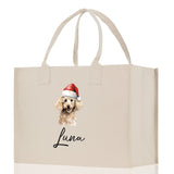 Poodle Dog Name Custom Cotton Canvas Tote Bag Custom Pet Lover Gift Pet Portrait Bag Personalized Pet Owner Gift Tote Bag - Aaria Tees Aaria Tees