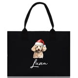 Poodle Dog Name Custom Cotton Canvas Tote Bag Custom Pet Lover Gift Pet Portrait Bag Personalized Pet Owner Gift Tote Bag - Aaria Tees Aaria Tees