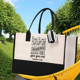 Come To Me All You Who Are Weary And Burdened Matthew 11:28 Religious Tote Bag for Women Bible Verse Canvas Tote Bag Religious Church Gifts - Aaria Tees Aaria Tees