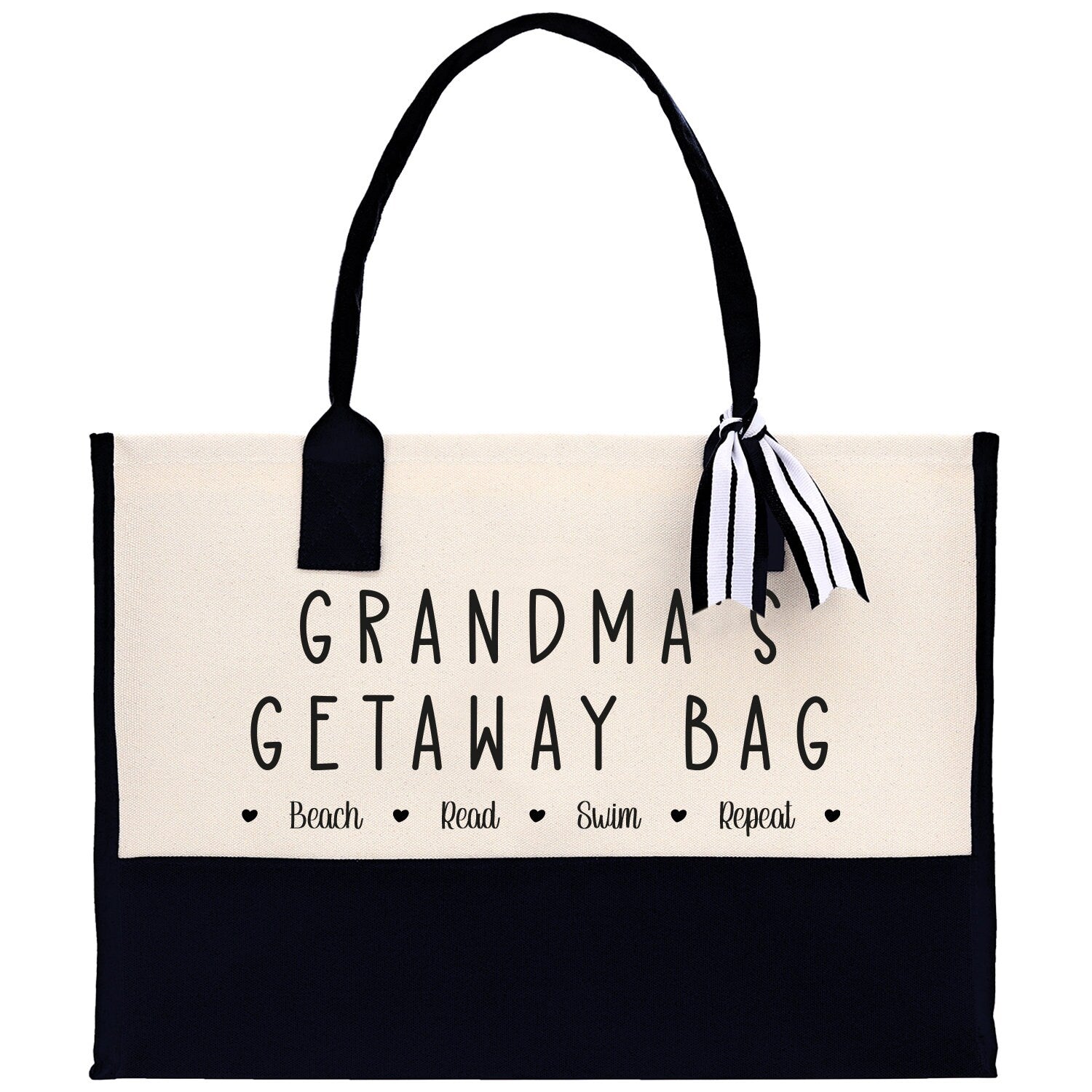 Grandma's Getaway Bag Beach Read Swim Repeat Cotton Canvas Tote Bag Nana Bag Grandma Gift Bag Shopping Bag Mothers Day Gift - Aaria Tees Aaria Tees