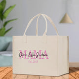 Mom Aunt Gran Oma Mama Custom Kids Names and Date Cotton Canvas Tote Bag Personalized Name and Date Tote Bag - Aaria Tees Aaria Tees