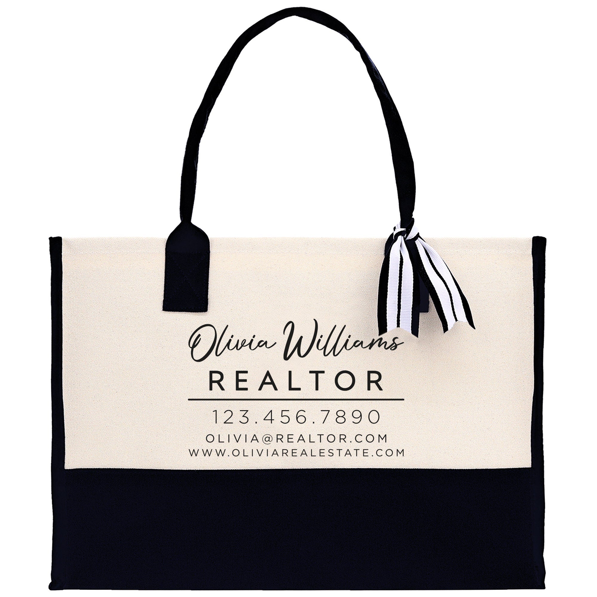 Realtor Tote Bag Personalized Business Tote Bag Custom Real Estate Agent Gift Bulk Business Logo Realtor Swag Real Estate Tote Bag - Aaria Tees Aaria Tees
