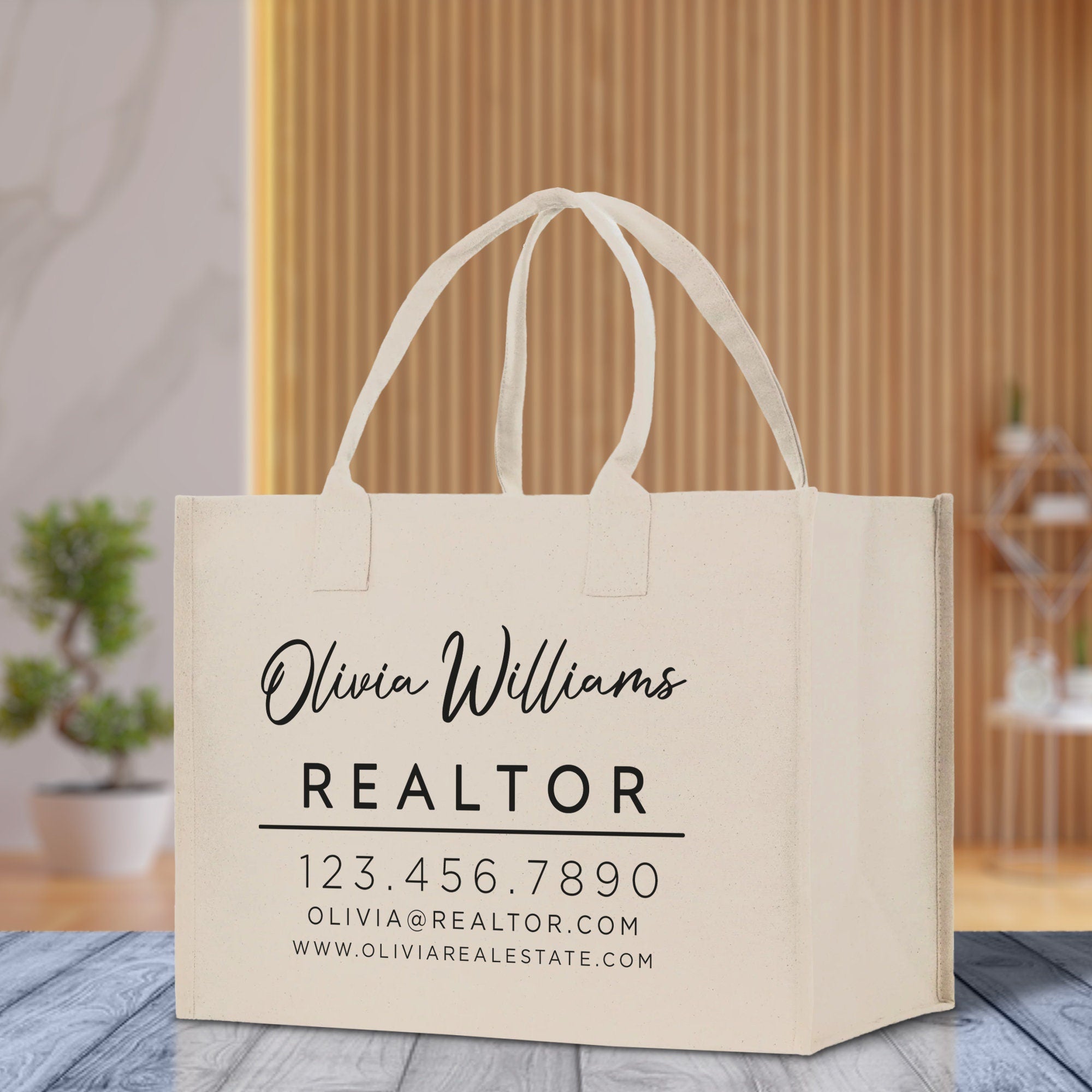Realtor Tote Bag Personalized Business Tote Bag Custom Real Estate Agent Gift Bulk Business Logo Realtor Swag Real Estate Tote Bag - Aaria Tees Aaria Tees