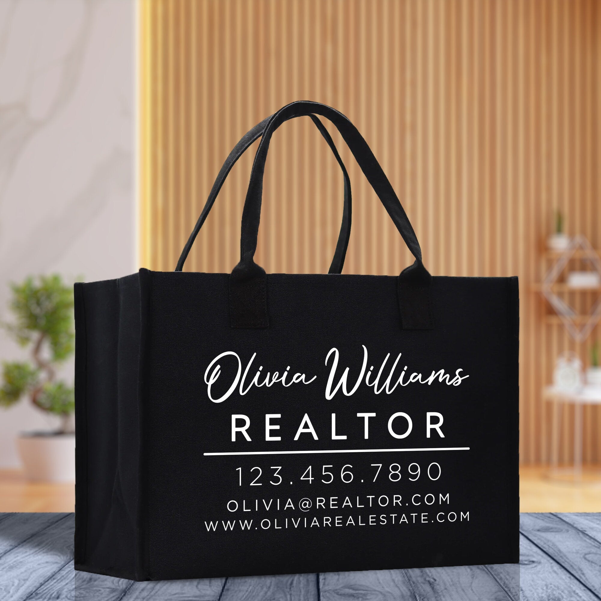 Realtor Tote Bag Personalized Business Tote Bag Custom Real Estate Agent Gift Bulk Business Logo Realtor Swag Real Estate Tote Bag - Aaria Tees Aaria Tees