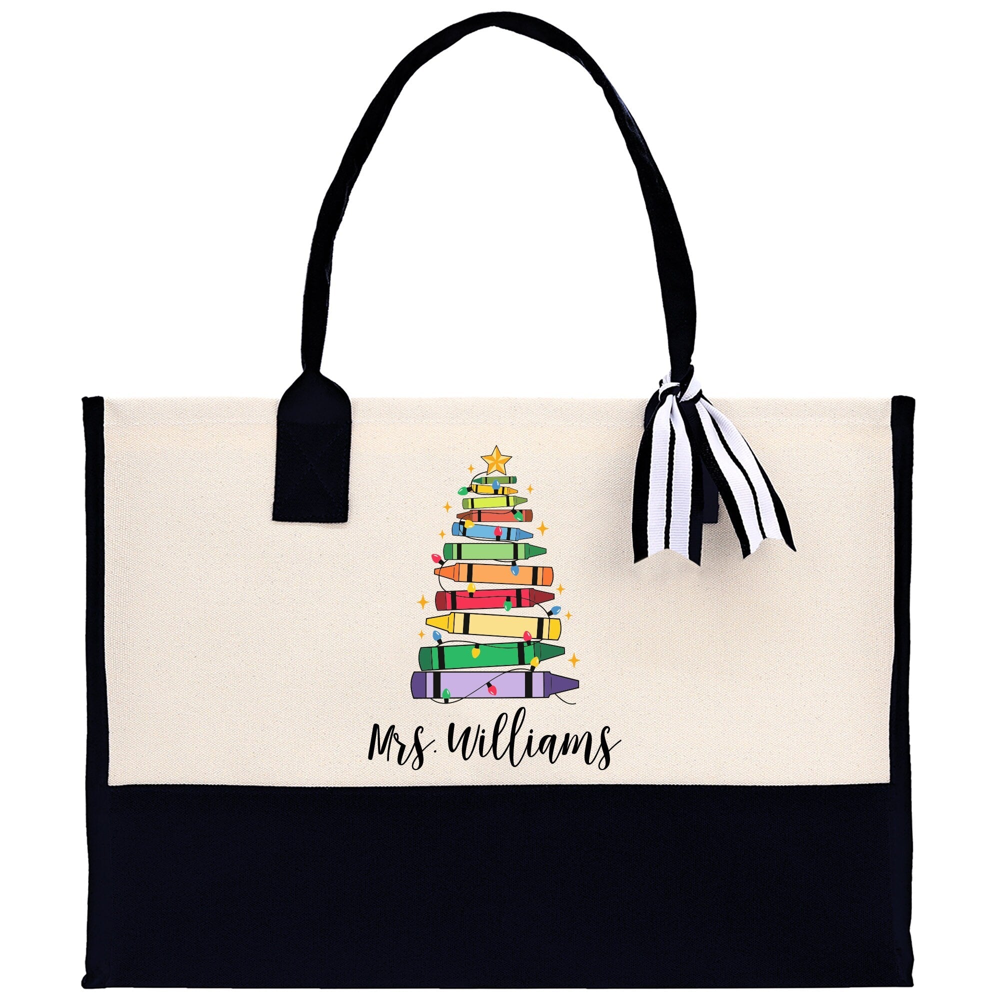 Personalized Teacher Cotton Canvas Tote Bag Gift for Teachers Teacher Life Tote Custom Teacher Appreciation Gift Bag Teacher Name Bag - Aaria Tees Aaria Tees