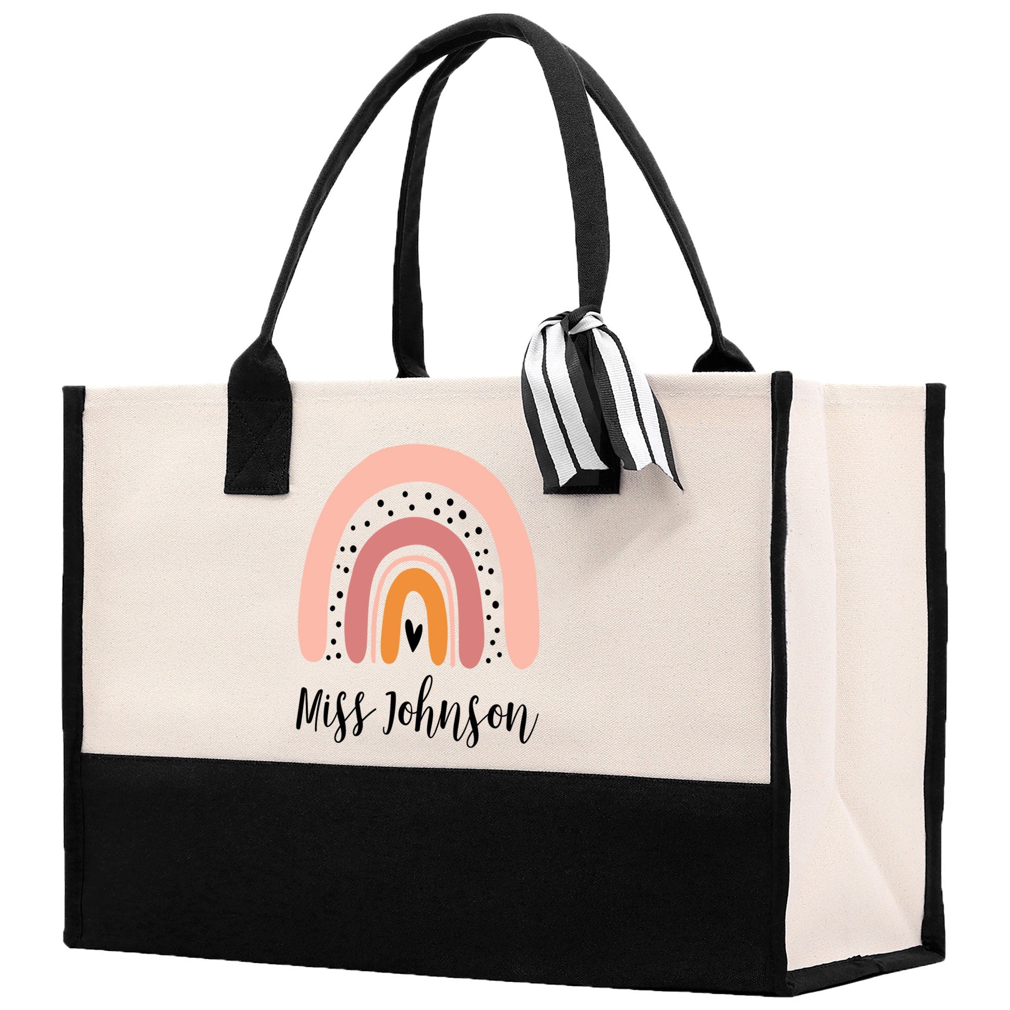 Personalized Teacher Cotton Canvas Tote Bag Gift for Teachers Teacher Life Tote Custom Teacher Appreciation Gift Bag Teacher Name Bag - Aaria Tees Aaria Tees