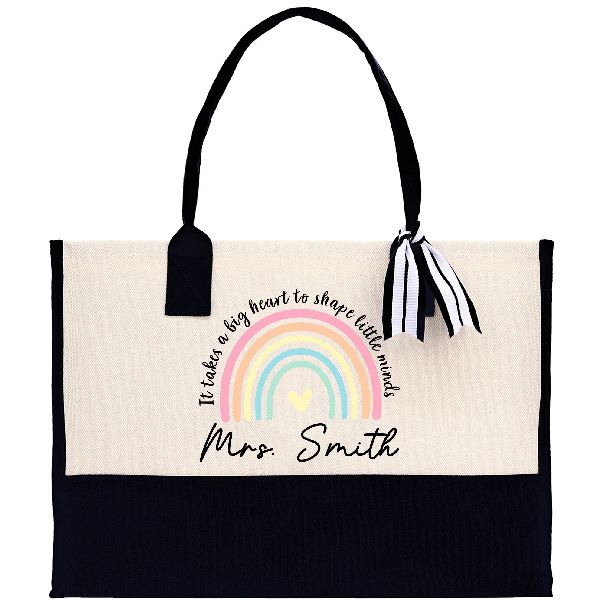 Personalized Teacher Cotton Canvas Tote Bag Gift for Teachers Teacher Life Tote Custom Teacher Appreciation Gift Bag Teacher Name Bag - Aaria Tees Aaria Tees
