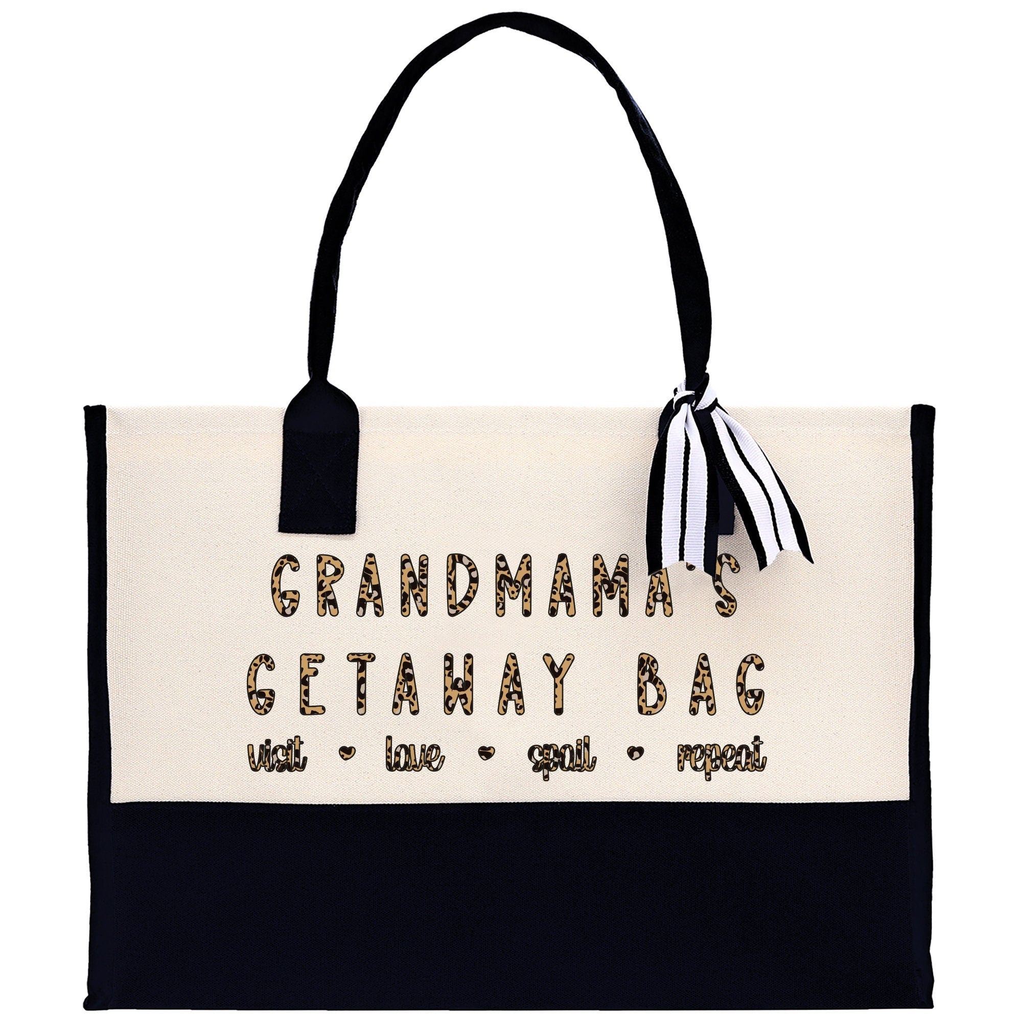 Grandmama's Getaway Bag Leopard Grandma Tote Bag Nana Bag Grandma Gift Bag Shopping Bag Mothers Day Gift Live Love Spoil Bag Grandma Bag - Aaria Tees Aaria Tees
