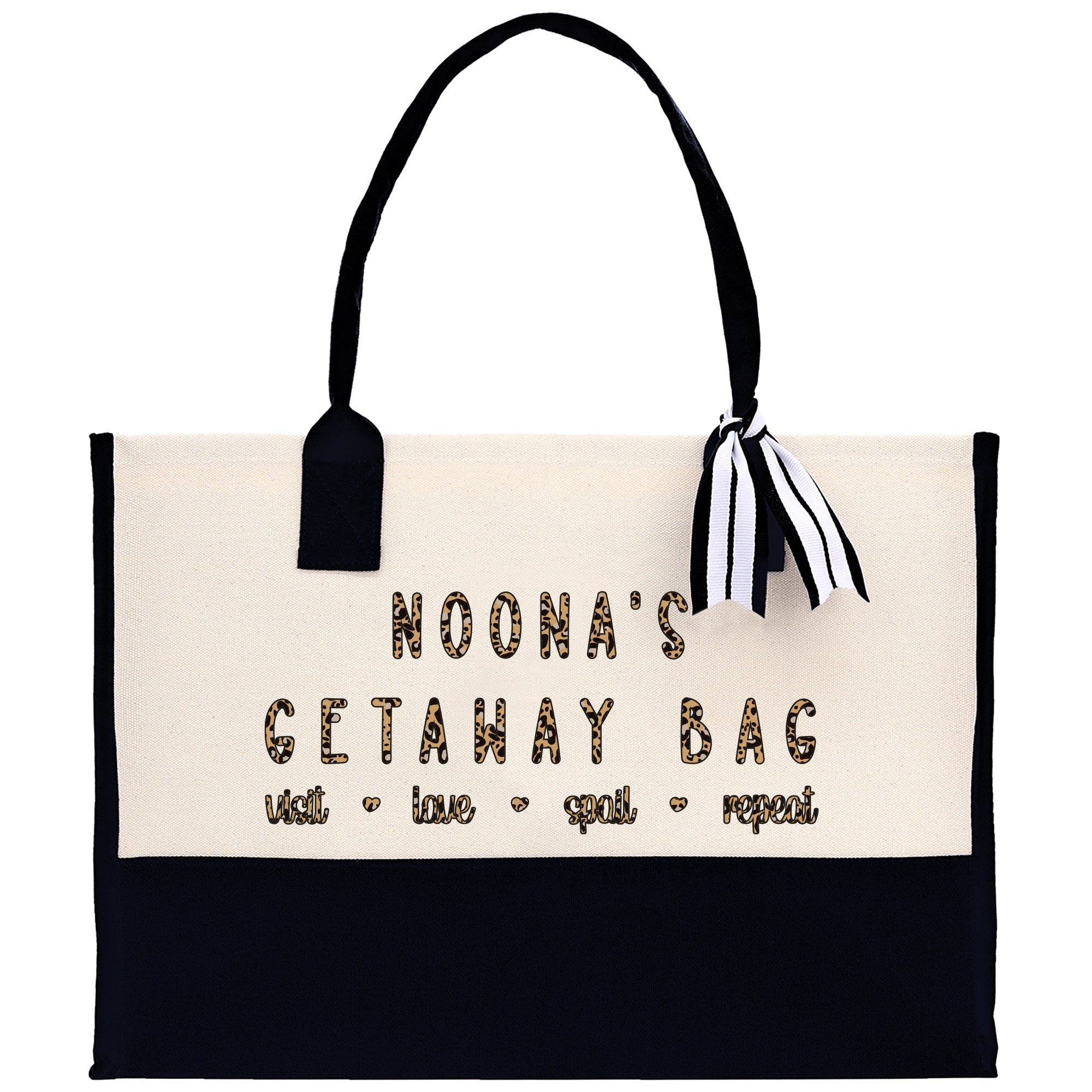 Noona's Getaway Bag Leopard Grandma Tote Bag Nana Bag Grandma Gift Bag Shopping Bag Mothers Day Gift Live Love Spoil Bag Grandma Beach Bag - Aaria Tees Aaria Tees