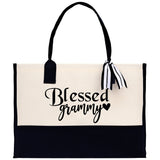 Blessed Grammy Grandma Cotton Canvas Tote Bag Grandma Tote Bag Grandma Nana Bag Grandma Gift Bag Shopping Bag Mothers Day Gift - Aaria Tees Aaria Tees