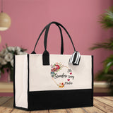 Grandma and Grandkids Names Cotton Canvas Tote Bag Grandma Tote Bag Grandma Nana Bag Grandma Gift Bag Shopping Bag Mothers Day Gift - Aaria Tees Aaria Tees