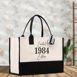 Custom Limited Edition Birthday 1973 Cotton Canvas Tote Bag 50th Birthday Gift For Women Personalized 50th Birthday Celebration Party Gift - Aaria Tees Aaria Tees