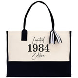 Custom Limited Edition Birthday 1973 Cotton Canvas Tote Bag 50th Birthday Gift For Women Personalized 50th Birthday Celebration Party Gift - Aaria Tees Aaria Tees