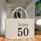 Custom Limited Edition Birthday 1973 Cotton Canvas Tote Bag 50th Birthday Gift For Women Personalized 50th Birthday Celebration Party Gift - Aaria Tees Aaria Tees