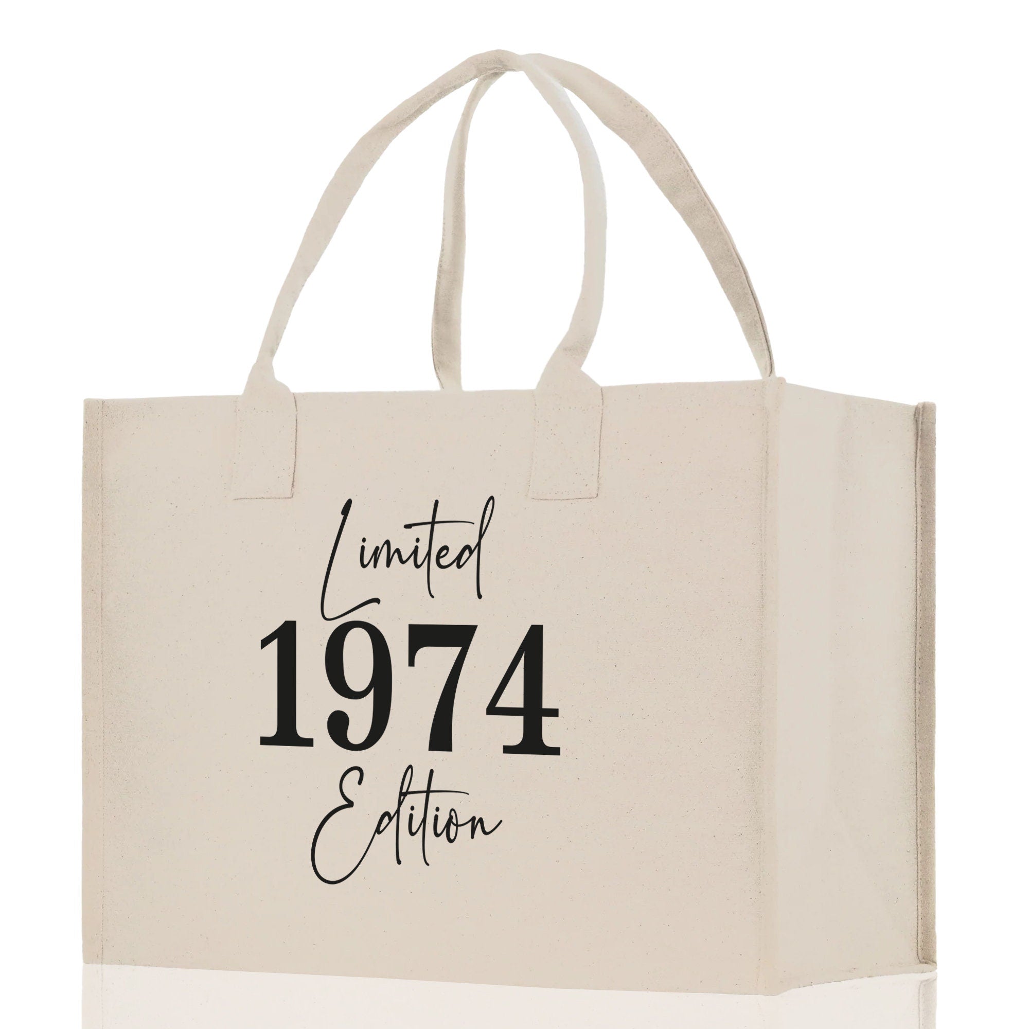 Custom Limited Edition Birthday 1973 Cotton Canvas Tote Bag 50th Birthday Gift For Women Personalized 50th Birthday Celebration Party Gift - Aaria Tees Aaria Tees