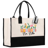 Teacher Floral Tote Bag Teacher Wildflower Graphic Tote Teacher Life Tote Bag Teacher Flower Bag Gift for Teacher Wildflower Book Bag - Aaria Tees Aaria Tees