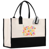Teacher Floral Tote Bag Teacher Wildflower Graphic Tote Teacher Life Tote Bag Teacher Flower Bag Gift for Teacher Wildflower Book Bag - Aaria Tees Aaria Tees