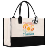 Teacher Floral Tote Bag Teacher Wildflower Graphic Tote Teacher Life Tote Bag Teacher Flower Bag Gift for Teacher Wildflower Book Bag - Aaria Tees Aaria Tees