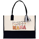 Floral Love Them Raise Them Kind Watch Them Grow Mama Cotton Canvas Tote Bag Mom Gift Mom Shopping Bag New Mom Gift Boy Girl Mama Tote - Aaria Tees Aaria Tees