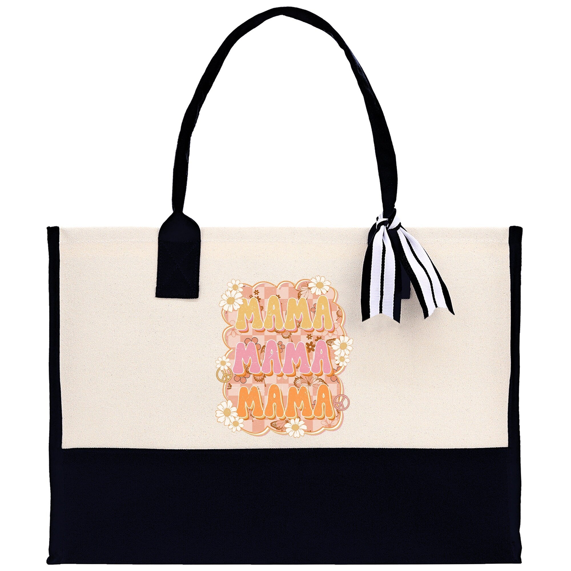 Retro Mama Mama Mama Cotton Canvas Tote Bag Mom Gift Mom Bag Mom Shopping Bag New Mom Gift Best Mom Ever Bag Boy Girl Mama Tote - Aaria Tees Aaria Tees