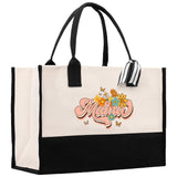 Retro Colorful Floral Mama Cotton Canvas Tote Bag Mom Gift Mom Bag Mom Shopping Bag New Mom Gift Best Mom Ever Bag Boy Girl Mama Tote - Aaria Tees Aaria Tees