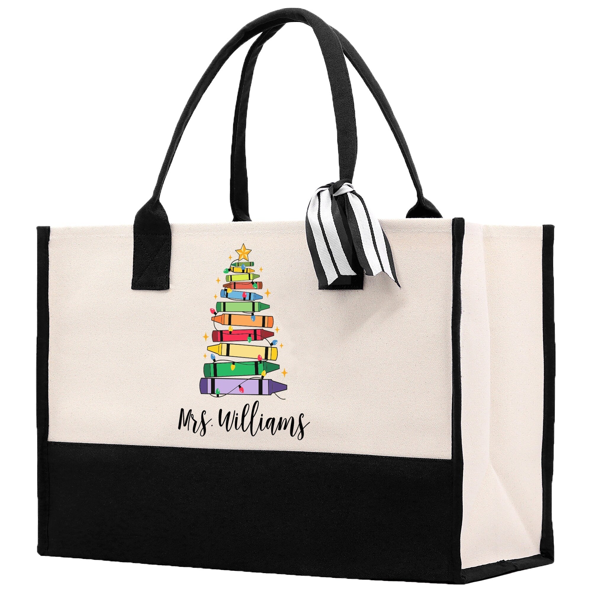 Personalized Teacher Cotton Canvas Tote Bag Gift for Teachers Teacher Life Tote Custom Teacher Appreciation Gift Bag Teacher Name Bag - Aaria Tees Aaria Tees