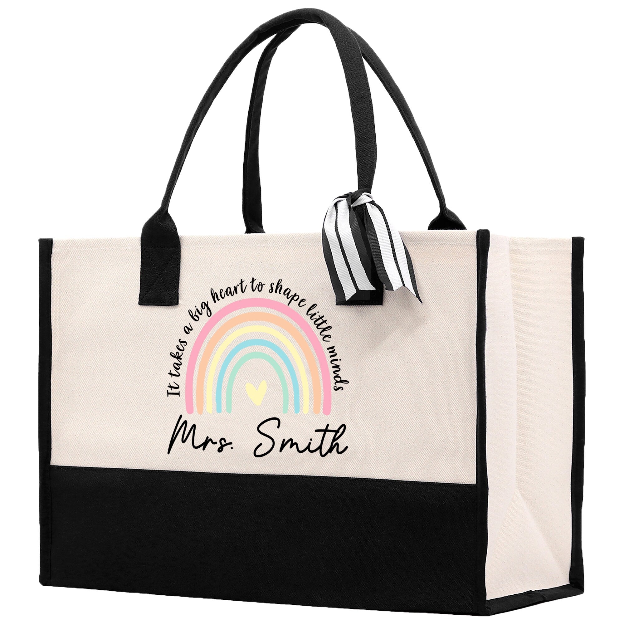 Personalized Teacher Cotton Canvas Tote Bag Gift for Teachers Teacher Life Tote Custom Teacher Appreciation Gift Bag Teacher Name Bag - Aaria Tees Aaria Tees