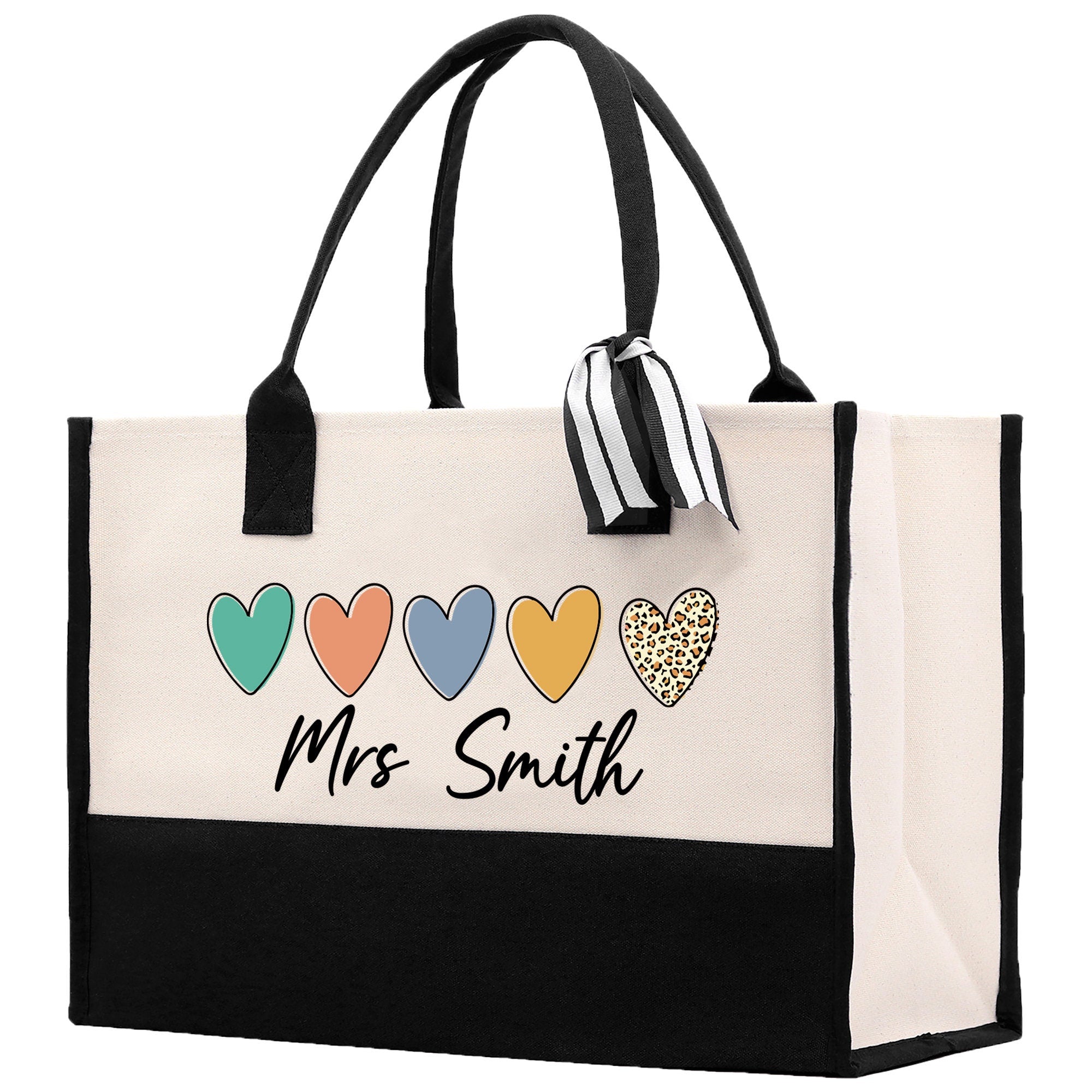 Personalized Teacher Cotton Canvas Tote Bag Gift for Teachers Teacher Life Tote Custom Teacher Appreciation Gift Bag Teacher Name Bag - Aaria Tees Aaria Tees