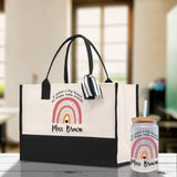 Personalized Teacher Cotton Canvas Tote Bag Gift for Teachers Teacher Life Tote Custom Teacher Appreciation Gift Bag Teacher Name Bag - Aaria Tees Aaria Tees