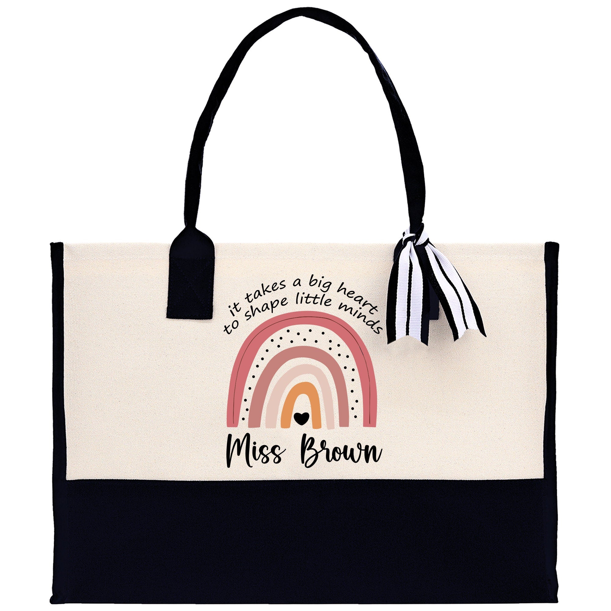 Personalized Teacher Cotton Canvas Tote Bag Gift for Teachers Teacher Life Tote Custom Teacher Appreciation Gift Bag Teacher Name Bag - Aaria Tees Aaria Tees