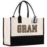 Gaga Gram Mimi Nana Grandma Canvas Tote Bag Grandma's Getaway Bag Grandma Gift Bag Mothers Day Gift Bag Grandma Beach Bag Gift for Grandma - Aaria Tees Aaria Tees