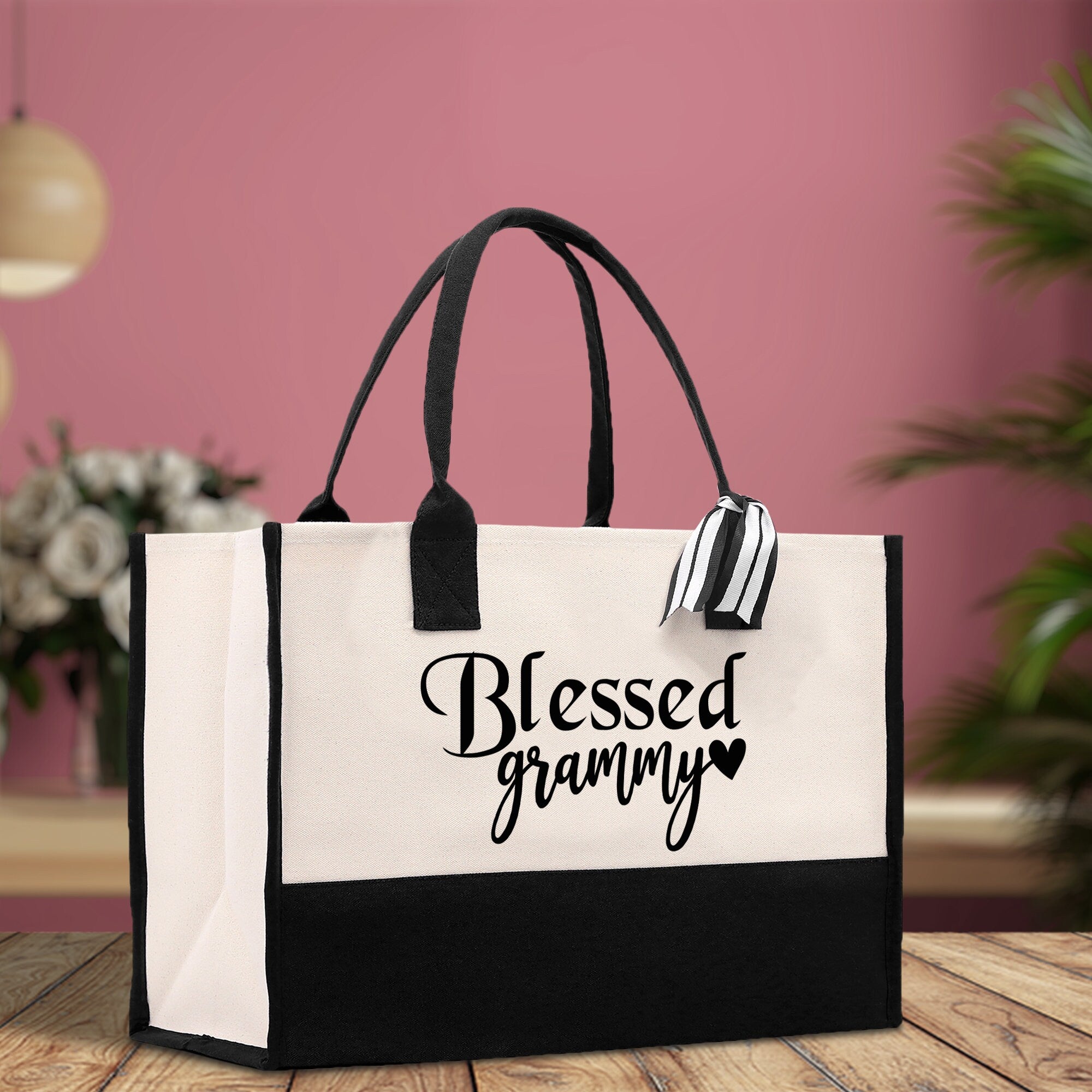 Blessed Grammy Grandma Cotton Canvas Tote Bag Grandma Tote Bag Grandma Nana Bag Grandma Gift Bag Shopping Bag Mothers Day Gift - Aaria Tees Aaria Tees