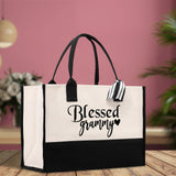 Blessed Grammy Grandma Cotton Canvas Tote Bag Grandma Tote Bag Grandma Nana Bag Grandma Gift Bag Shopping Bag Mothers Day Gift - Aaria Tees Aaria Tees