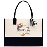 Grandma and Grandkids Names Cotton Canvas Tote Bag Grandma Tote Bag Grandma Nana Bag Grandma Gift Bag Shopping Bag Mothers Day Gift - Aaria Tees Aaria Tees