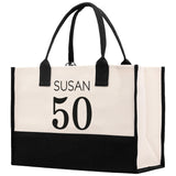 Custom Limited Edition Birthday 1973 Cotton Canvas Tote Bag 50th Birthday Gift For Women Personalized 50th Birthday Celebration Party Gift - Aaria Tees Aaria Tees