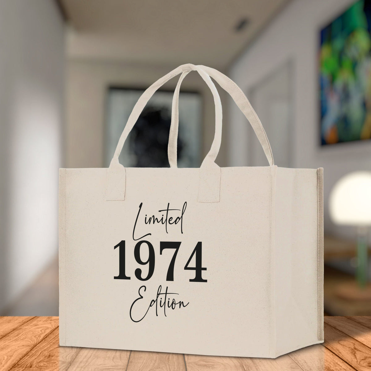 Custom Limited Edition Birthday 1973 Cotton Canvas Tote Bag 50th Birthday Gift For Women Personalized 50th Birthday Celebration Party Gift - Aaria Tees
