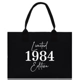 Custom Limited Edition Birthday 1973 Cotton Canvas Tote Bag 50th Birthday Gift For Women Personalized 50th Birthday Celebration Party Gift - Aaria Tees Aaria Tees