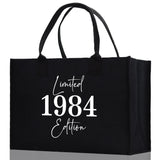 Custom Limited Edition Birthday 1973 Cotton Canvas Tote Bag 50th Birthday Gift For Women Personalized 50th Birthday Celebration Party Gift - Aaria Tees Aaria Tees