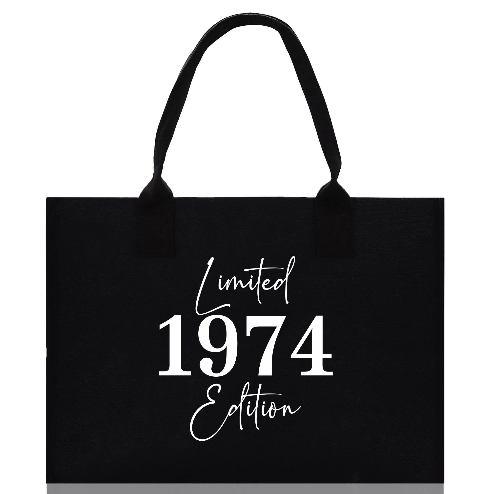 Custom Limited Edition Birthday 1973 Cotton Canvas Tote Bag 50th Birthday Gift For Women Personalized 50th Birthday Celebration Party Gift - Aaria Tees Aaria Tees