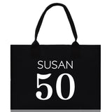 Custom Limited Edition Birthday 1973 Cotton Canvas Tote Bag 50th Birthday Gift For Women Personalized 50th Birthday Celebration Party Gift - Aaria Tees Aaria Tees