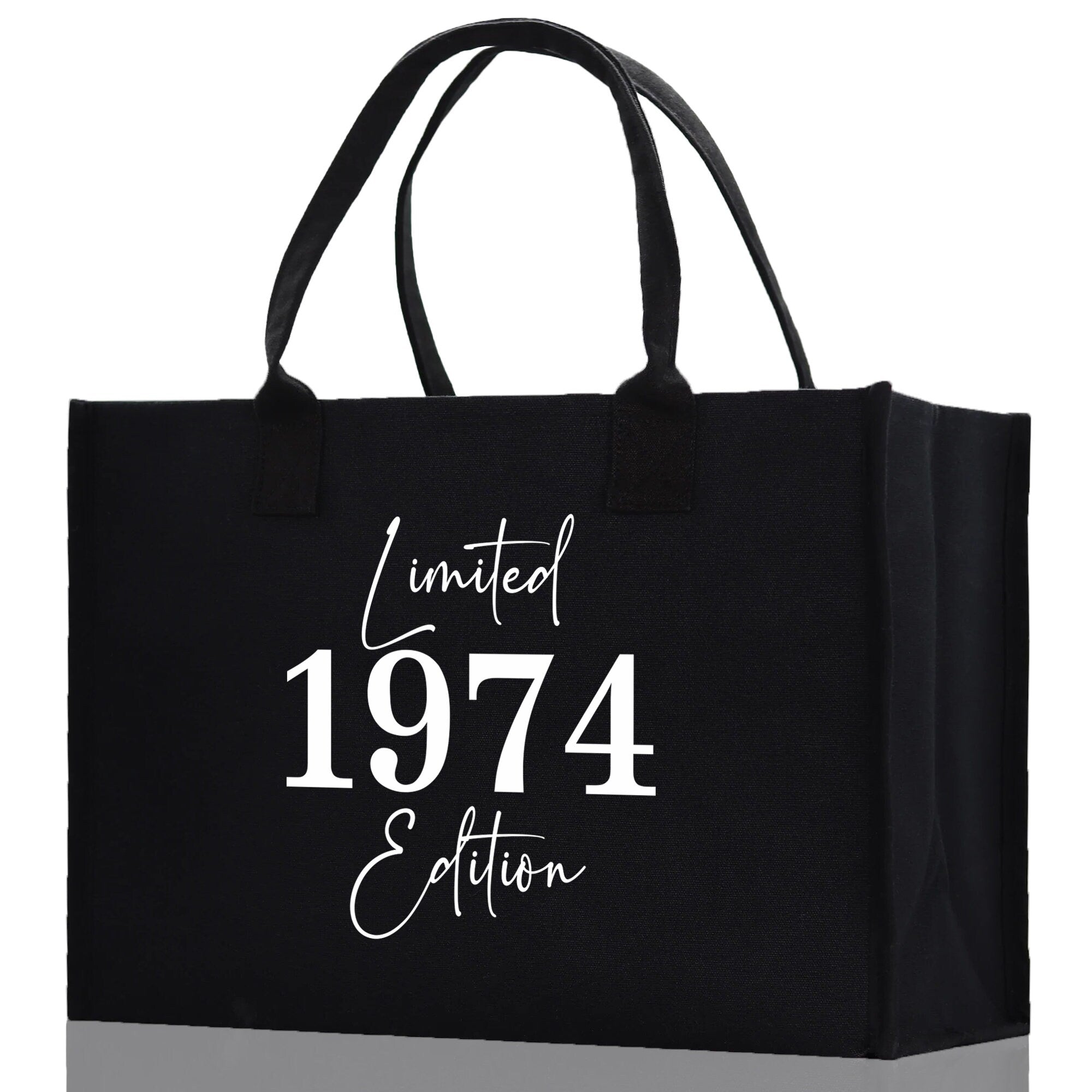 Custom Limited Edition Birthday 1973 Cotton Canvas Tote Bag 50th Birthday Gift For Women Personalized 50th Birthday Celebration Party Gift - Aaria Tees Aaria Tees